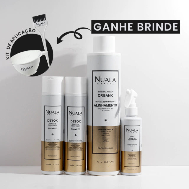 Kit Progressiva Orgânica SEM FORMOL 1L (2 Shampoos) + BRINDE