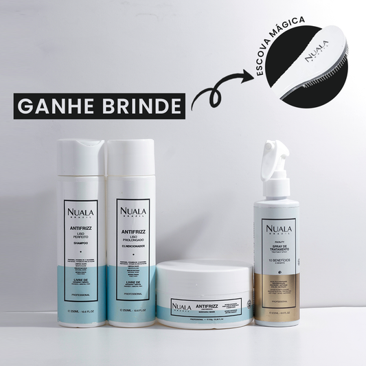 Kit Antifrizz + Leave in 10 em 1 + Escova Mágica (BRINDE)